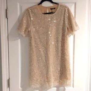 NWT Shirt Sleeve Sequined Shift Dress